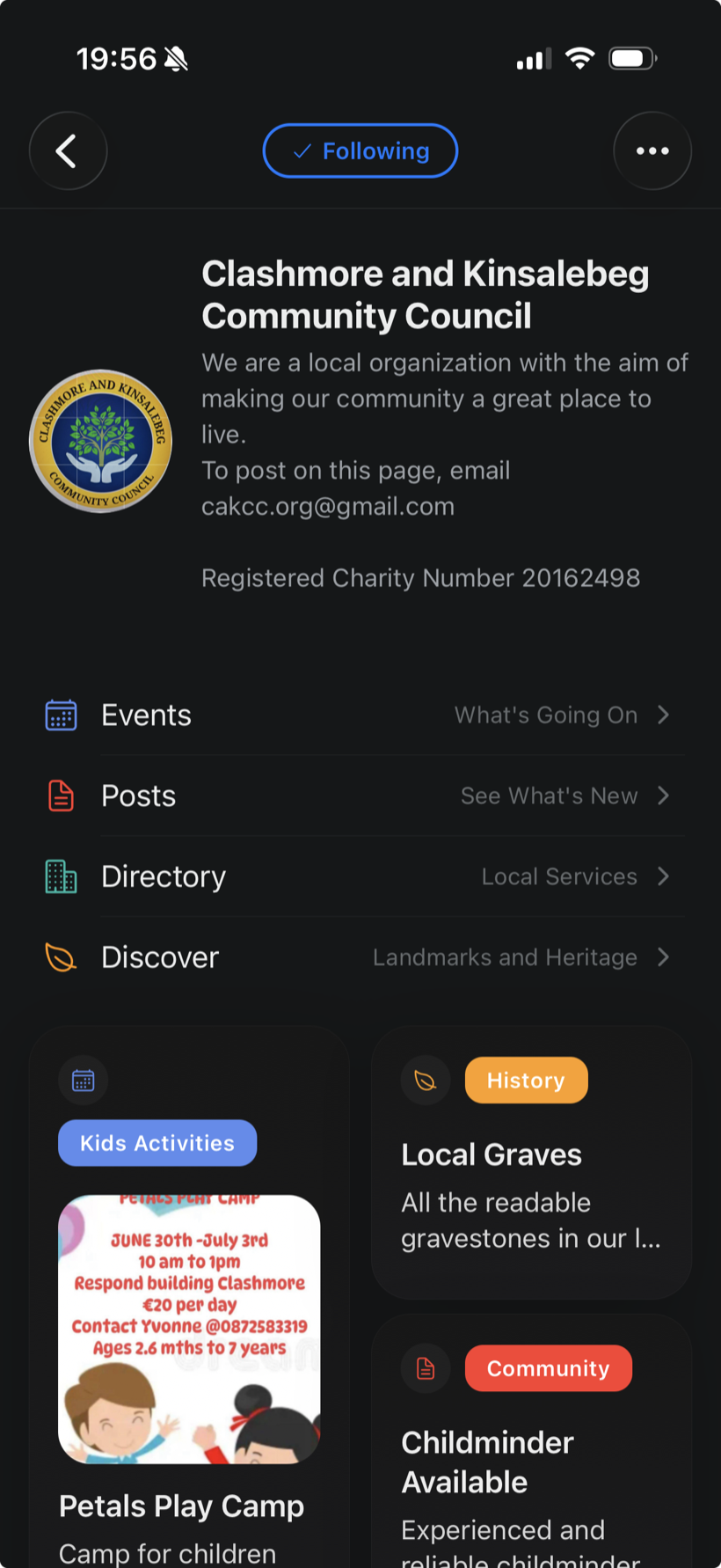 A local area's page on LOKL