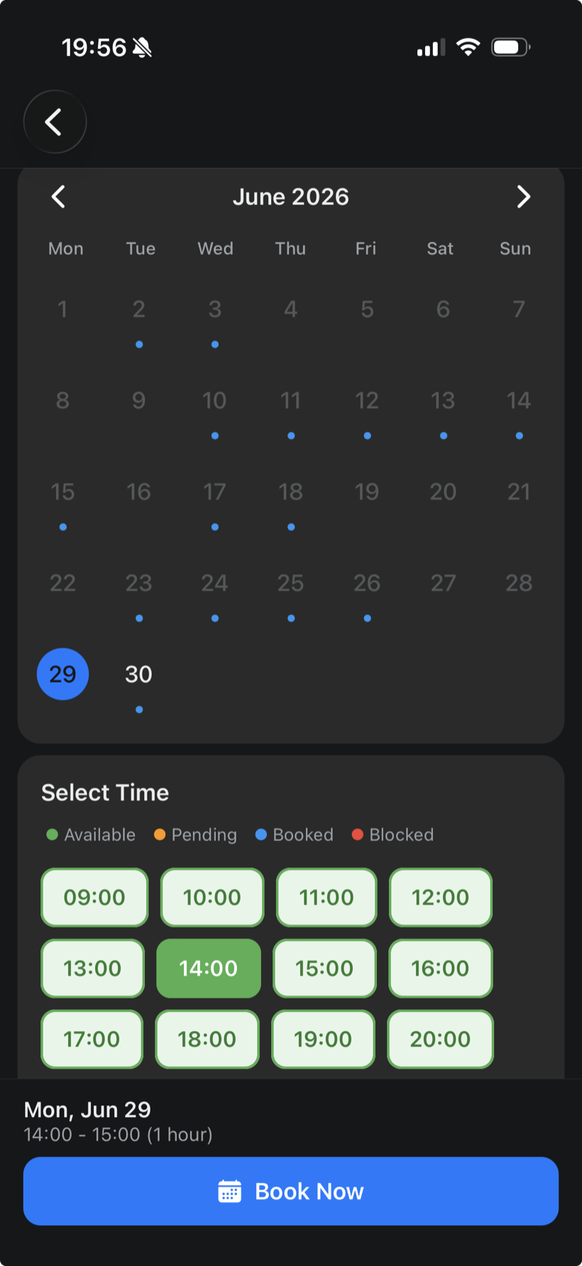 Booking a community facility on LOKL