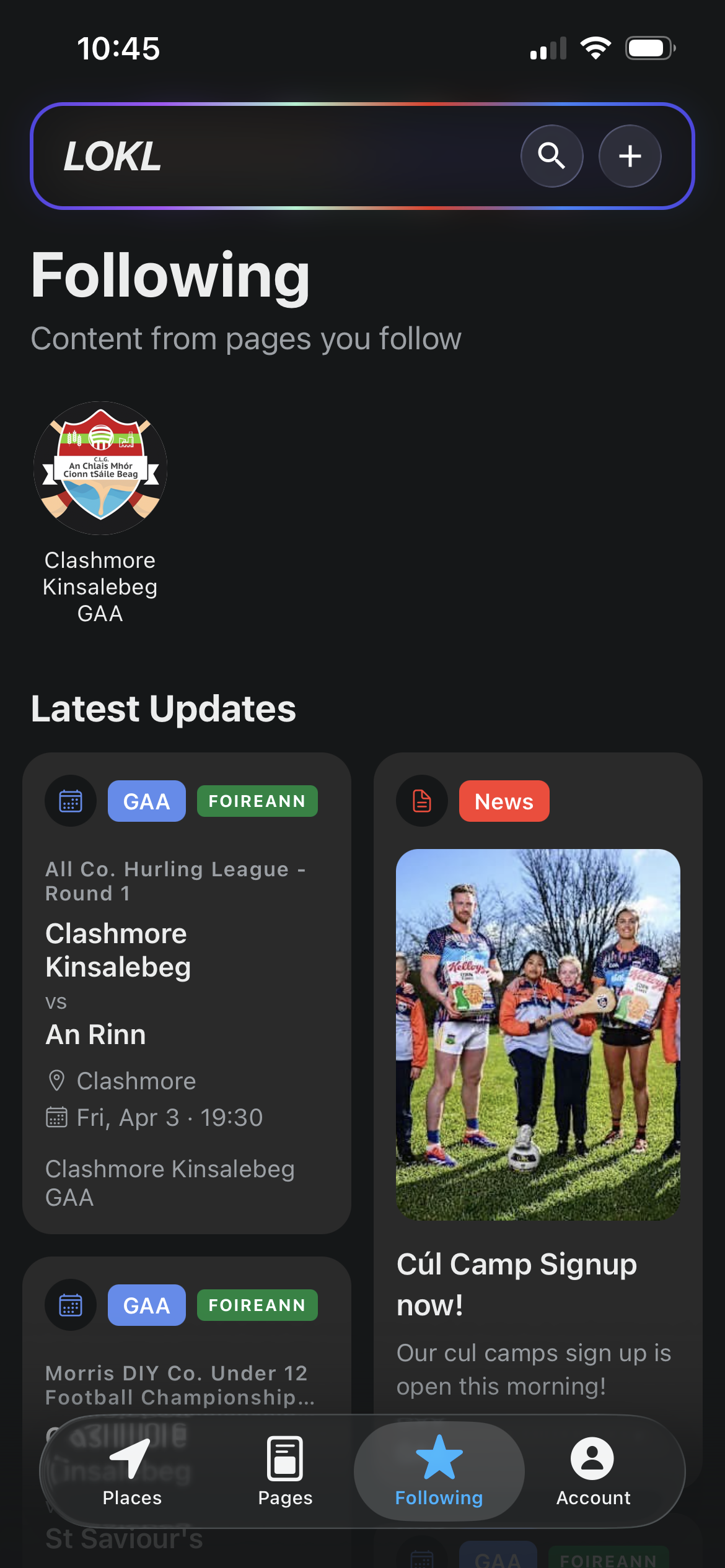 Club news and updates on LOKL