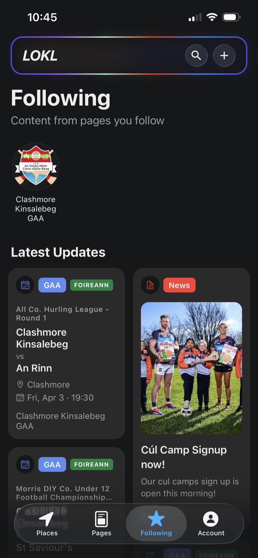 Club news and updates on LOKL